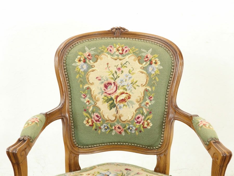 アンティーク プチポワンアームチェア 65105