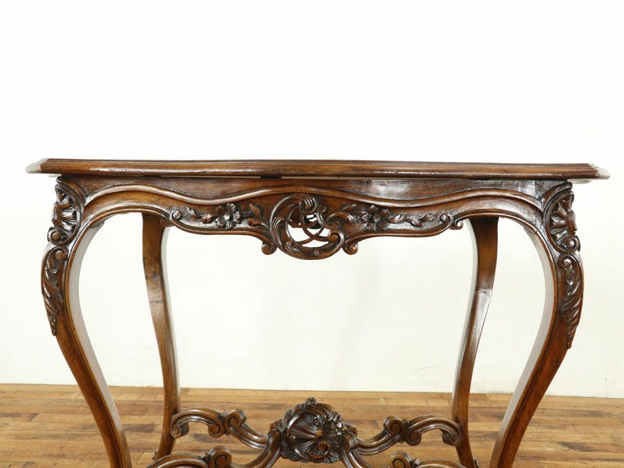 ロカイユの美しい彫刻 フランスアンティーク サイドテーブル 65191