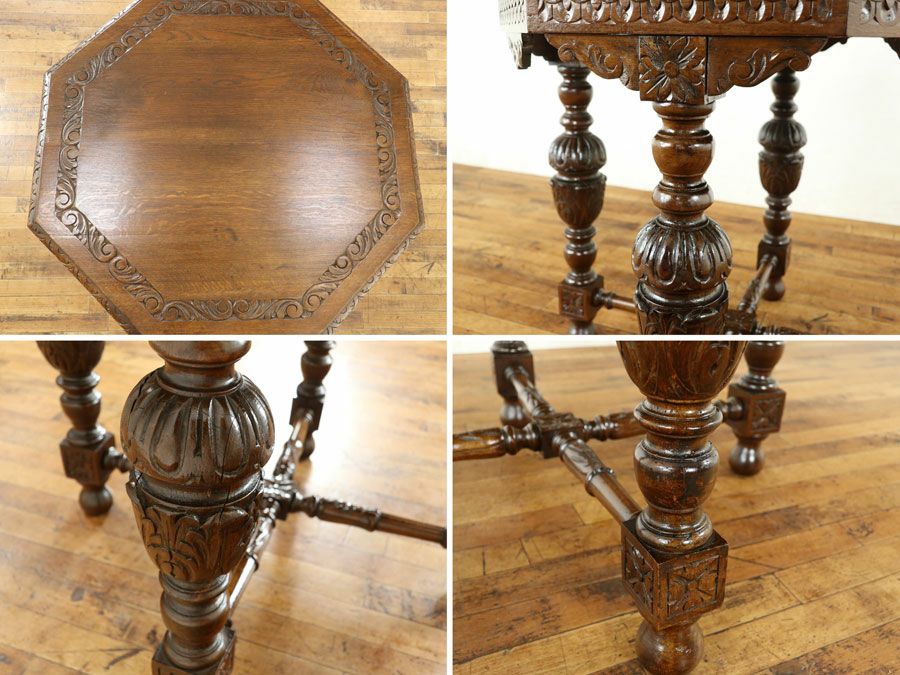 アンティーク家具 八角テーブル 65268