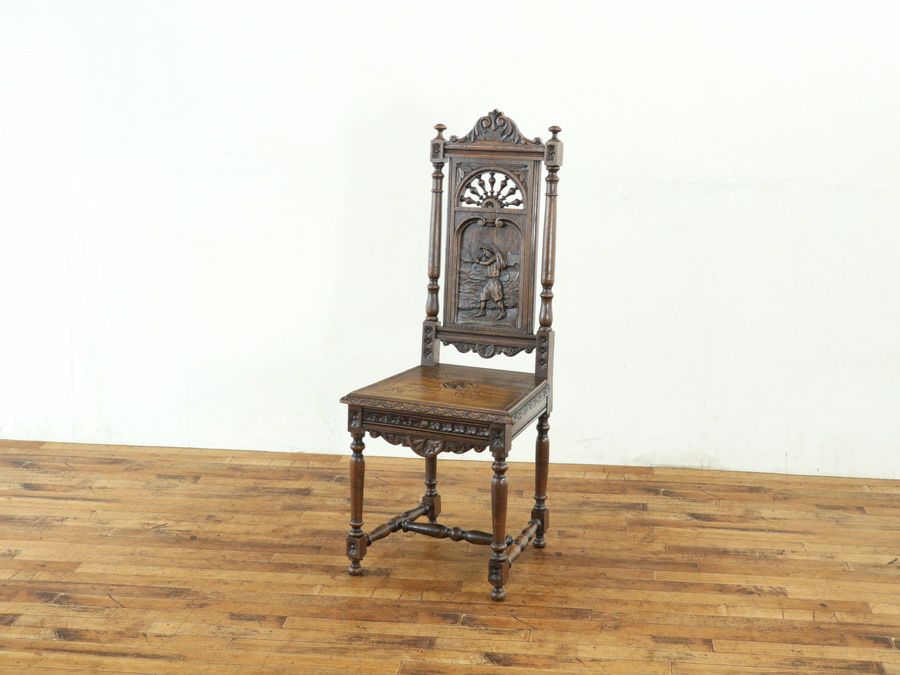 美しいデザインと細やかな彫刻 1910年頃 フランスアンティーク家具 チェア 65259c