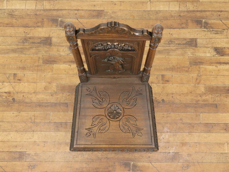 美しいデザインと細やかな彫刻 1910年頃 フランスアンティーク家具 チェア 65259c