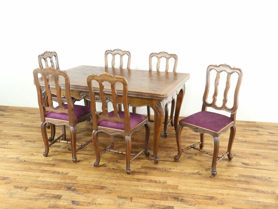 アンティークテーブル・チェア6脚セット 65206