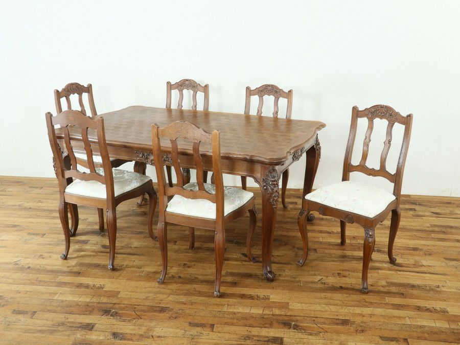 アンティークテーブル・チェア6脚セット 65202