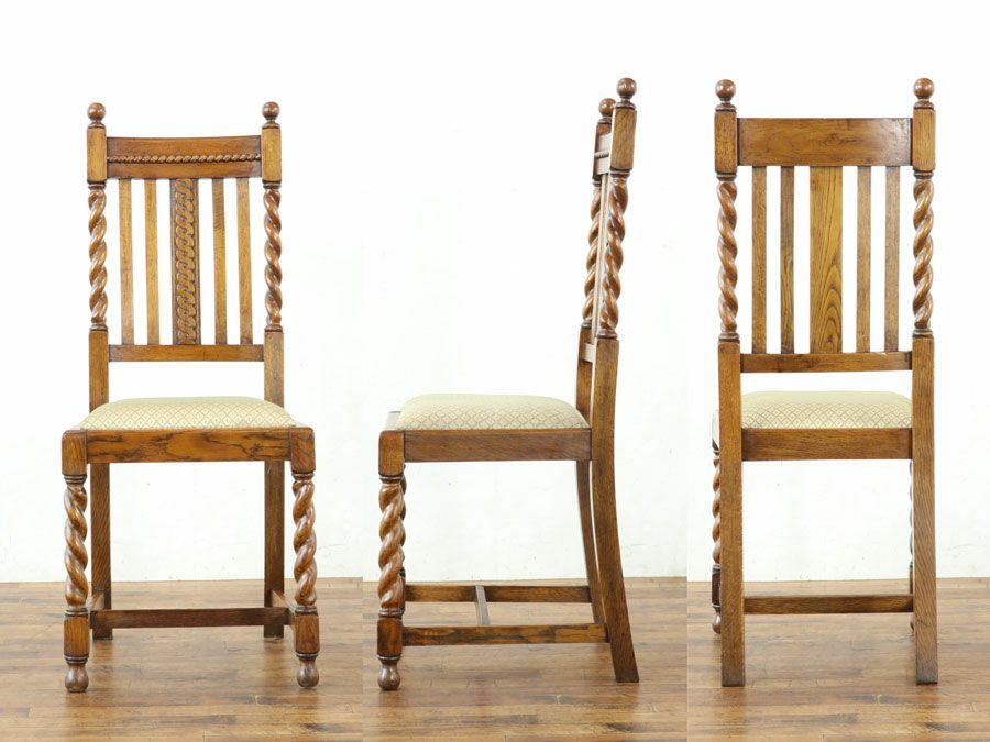 アンティーク家具 張替済ダイニングチェア 80039