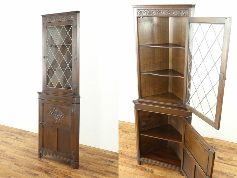 アンティーク家具 コーナーキャビネット 80166