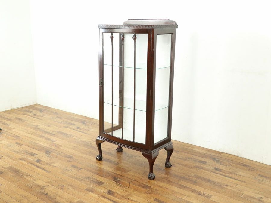 アンティーク家具 クロス張替済ショーケース 80006