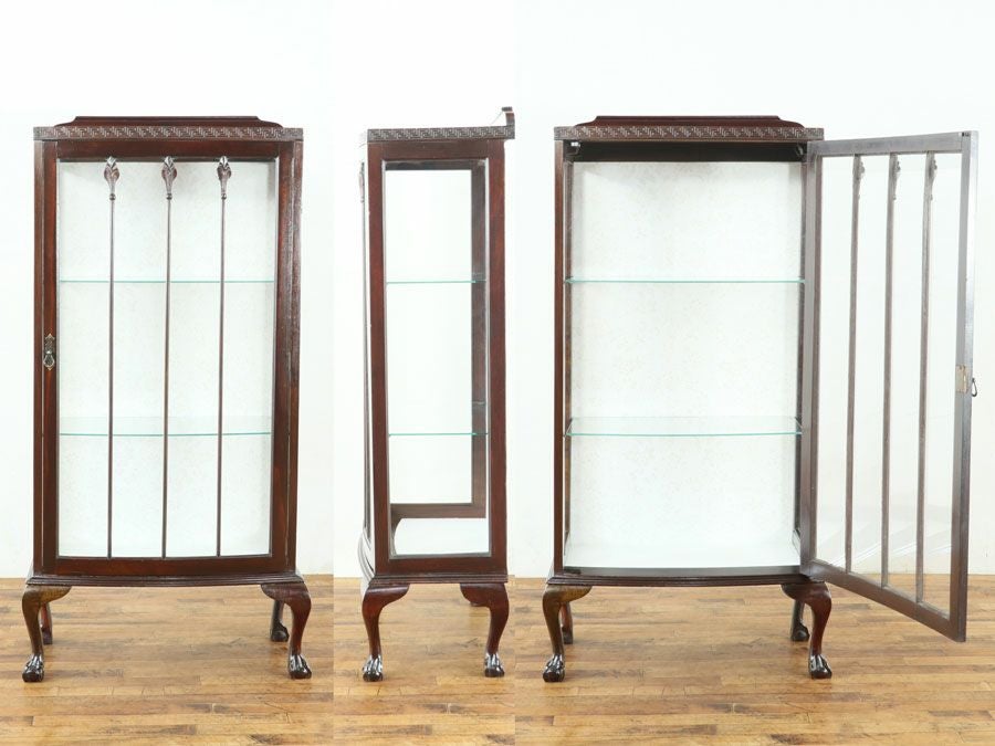 アンティーク家具 クロス張替済ショーケース 80006