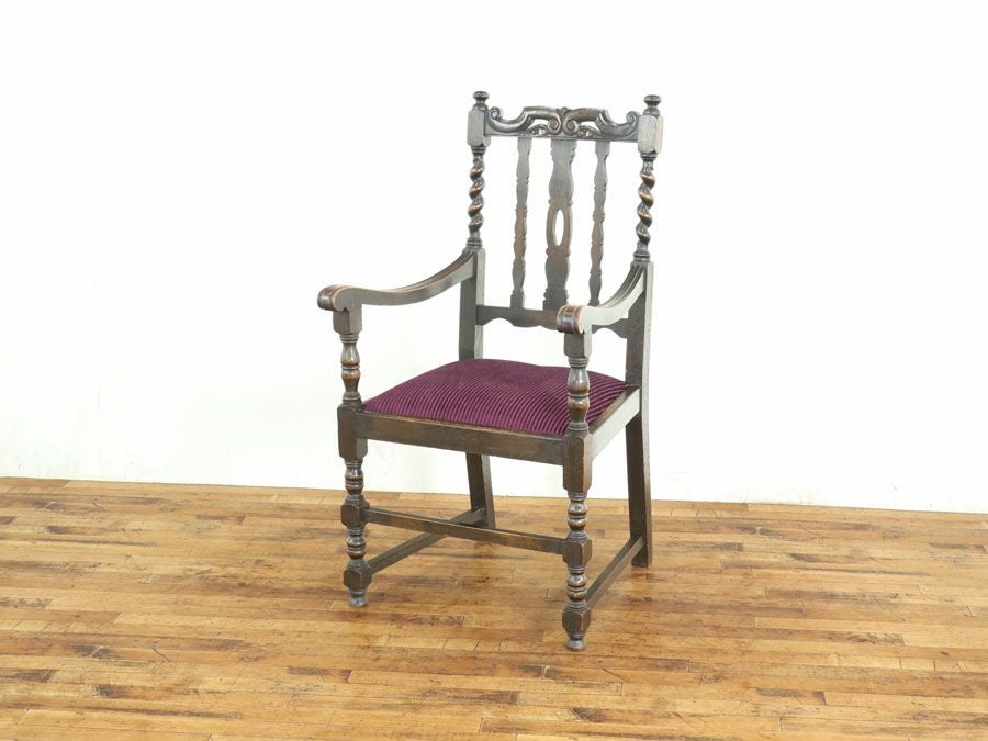 アンティーク家具 張替済アームチェア 80281
