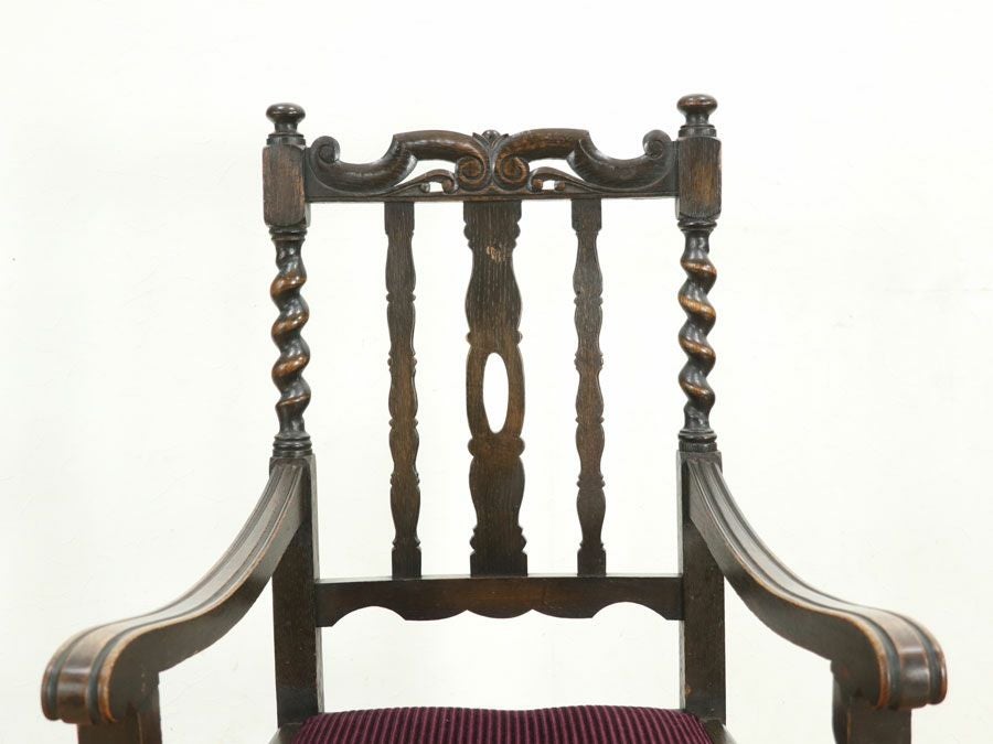 アンティーク家具 張替済アームチェア 80281