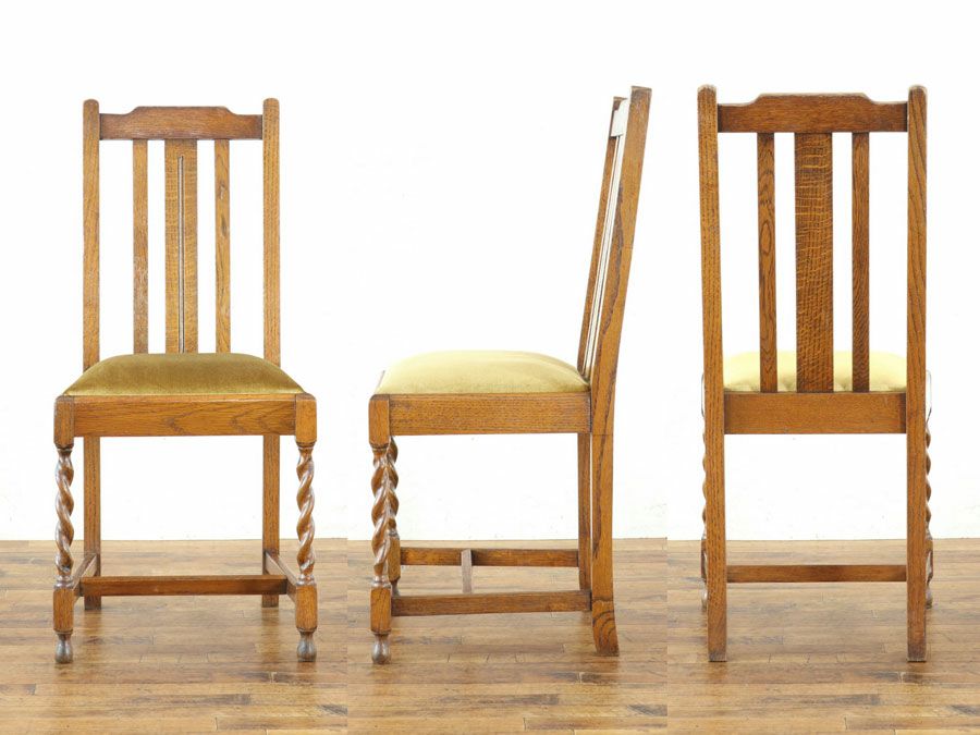 アンティーク 張替済ダイニングチェア 80255b