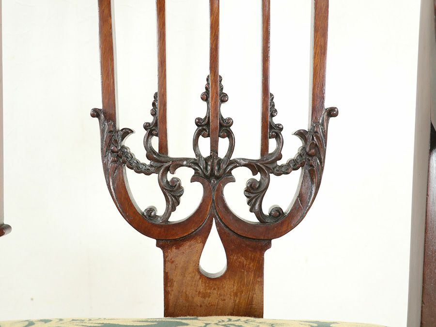 アンティーク 張替済ダイニングチェア 80052a