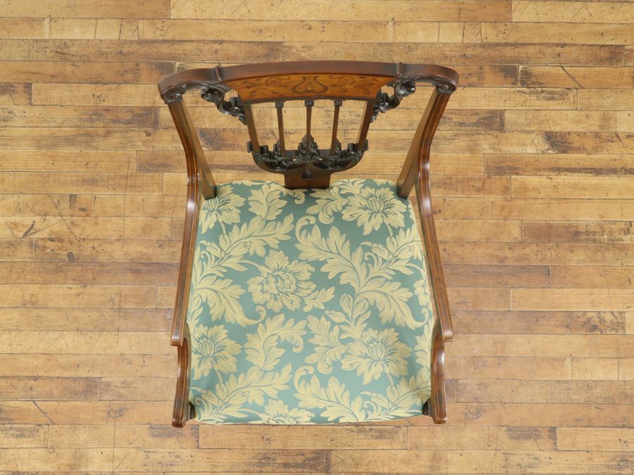 アンティーク 張替済ダイニングチェア 80052b