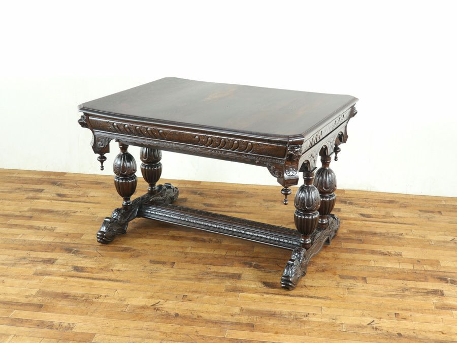 天板再塗装済み フランスアンティーク家具 美しい彫刻のドルフィン