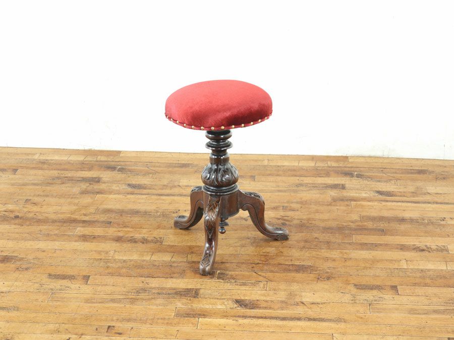 アンティーク家具 張替済ピアノスツール 80483