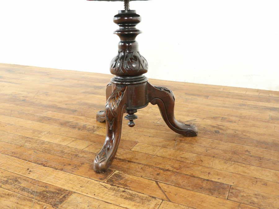 アンティーク家具 張替済ピアノスツール 80483