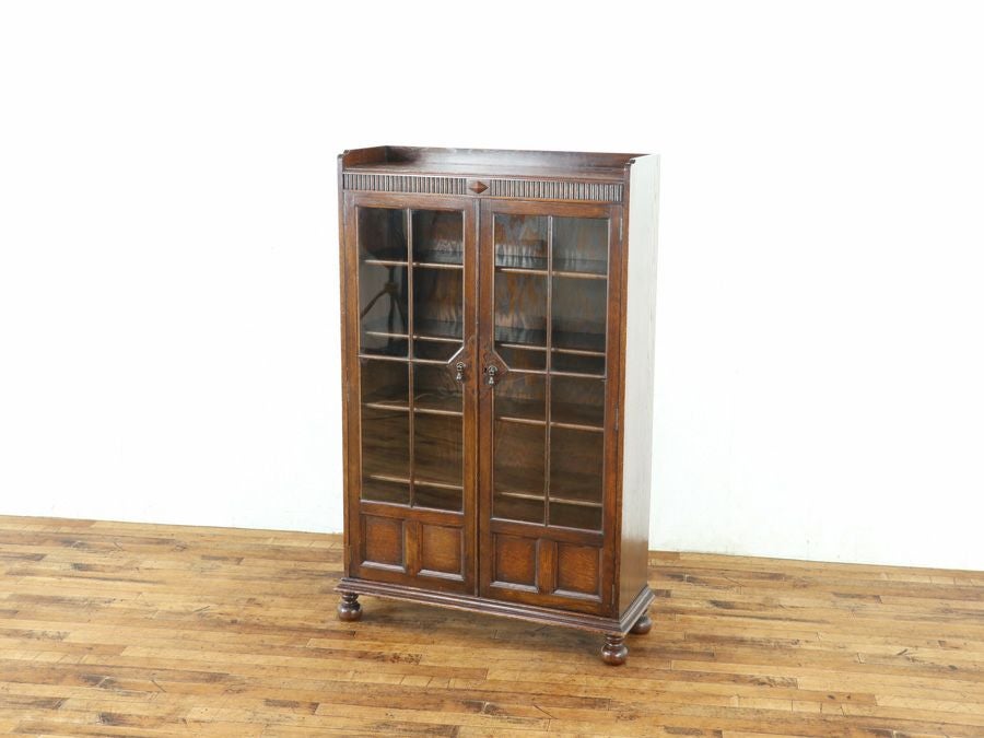 アンティーク家具　本棚 1900年代パイン材ブックケース本棚（高さ125cm） イギリスアンティーク 家具