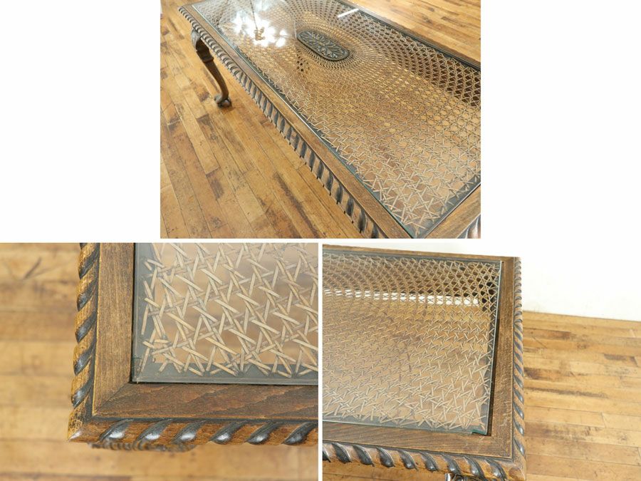 フランス ガラストップコーヒーテーブル 65441