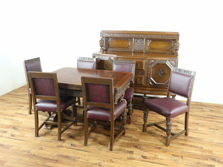 アンティーク家具 ダイニング8点セット 80360