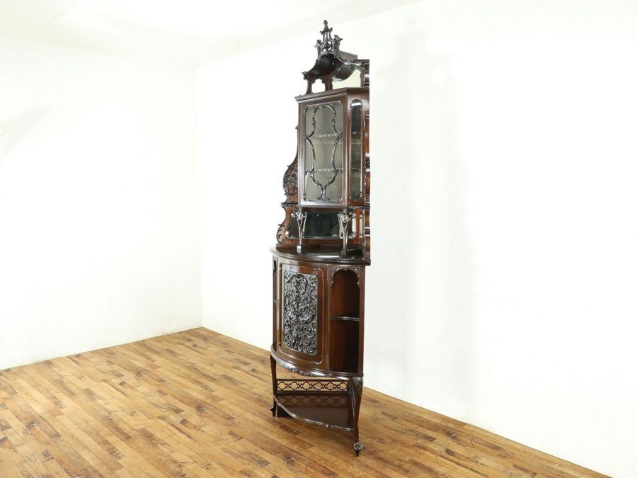 アンティーク家具 コーナーキャビネット 80493