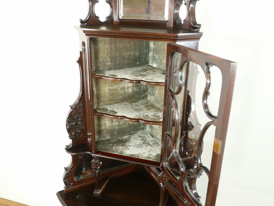 アンティーク家具 コーナーキャビネット 80493