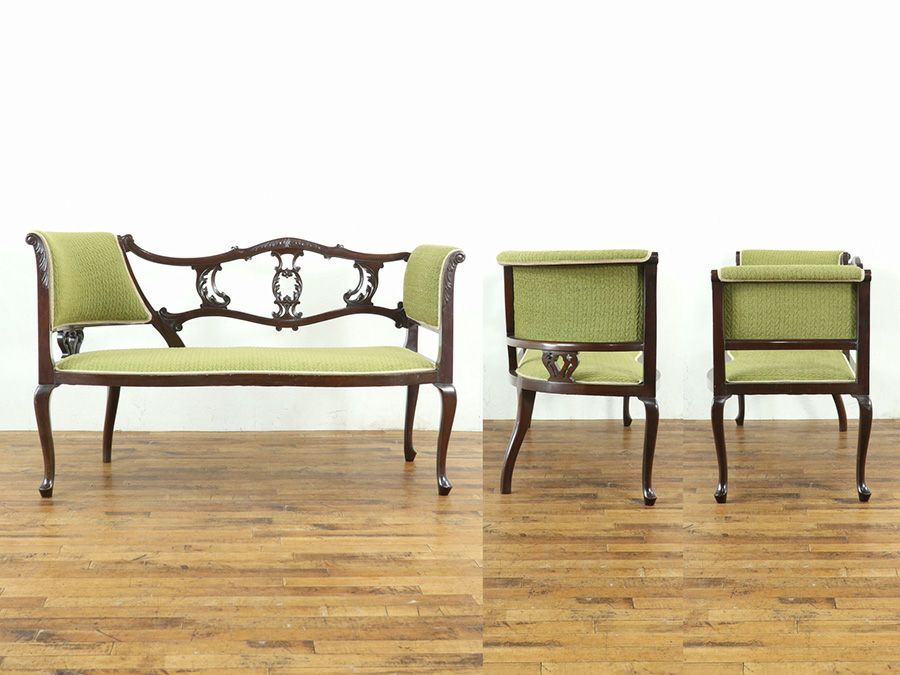 アンティーク家具 張替済セティ 80497