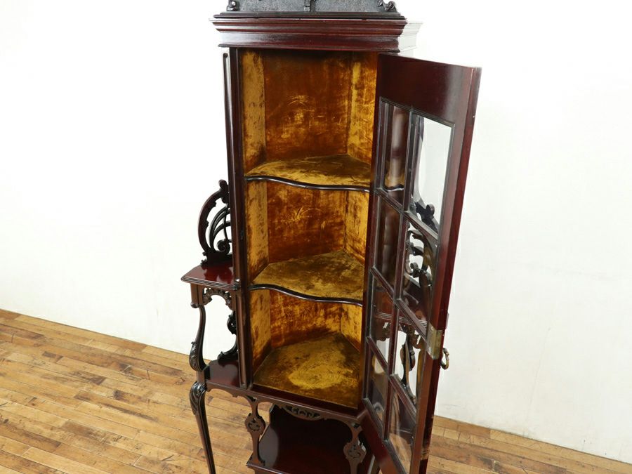 アンティーク家具 コーナーキャビネット 80783