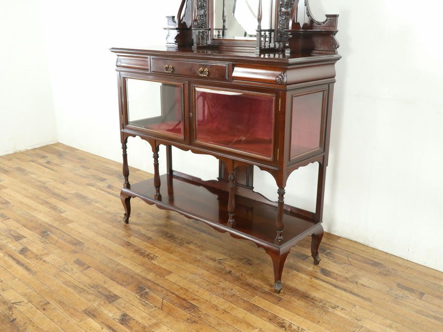 アンティーク家具 張替済キャビネット 80777