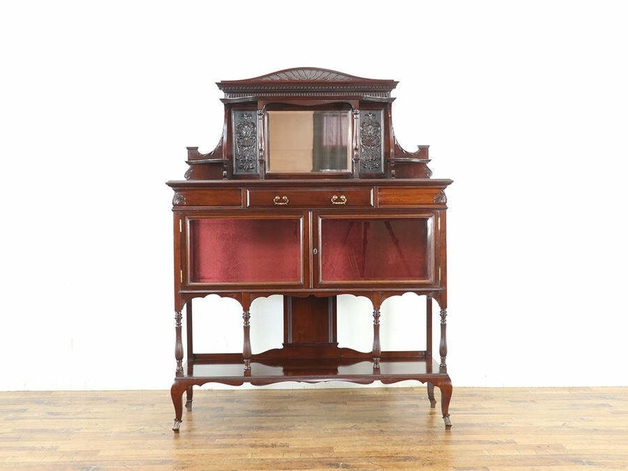 アンティーク家具 張替済キャビネット 80777