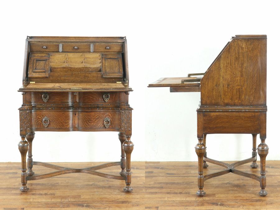 こだわりの美しいデザインと杢目も魅力のライティングビューロー 80870