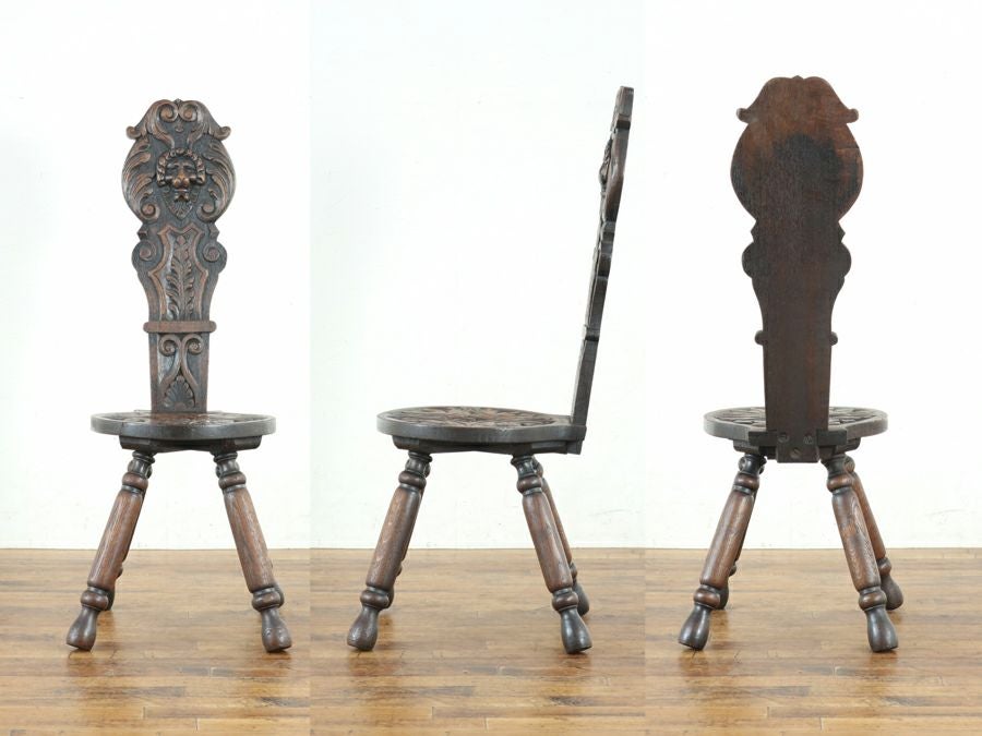 小さくても貫禄のあるたたずまいのイギリスアンティーク家具 スピニングチェア 80661