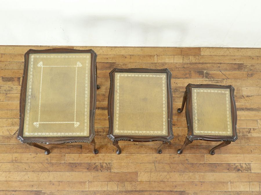 ガラストップ ネストテーブル 80692