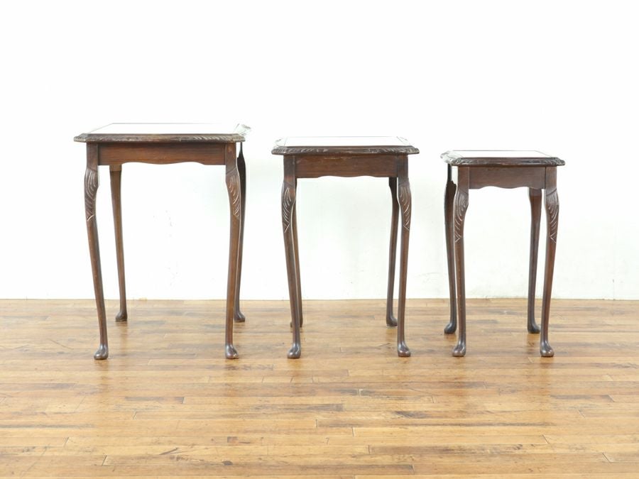 ガラストップ ネストテーブル 80692