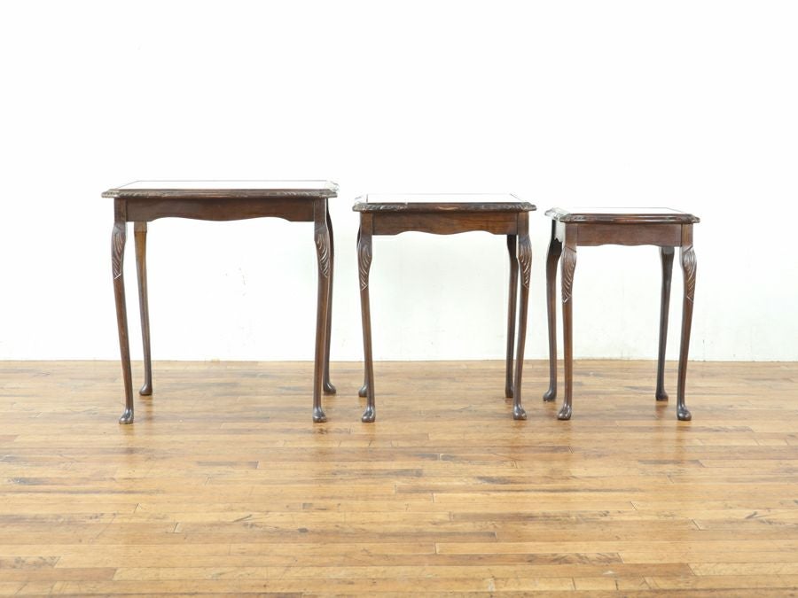 ガラストップ ネストテーブル 80692