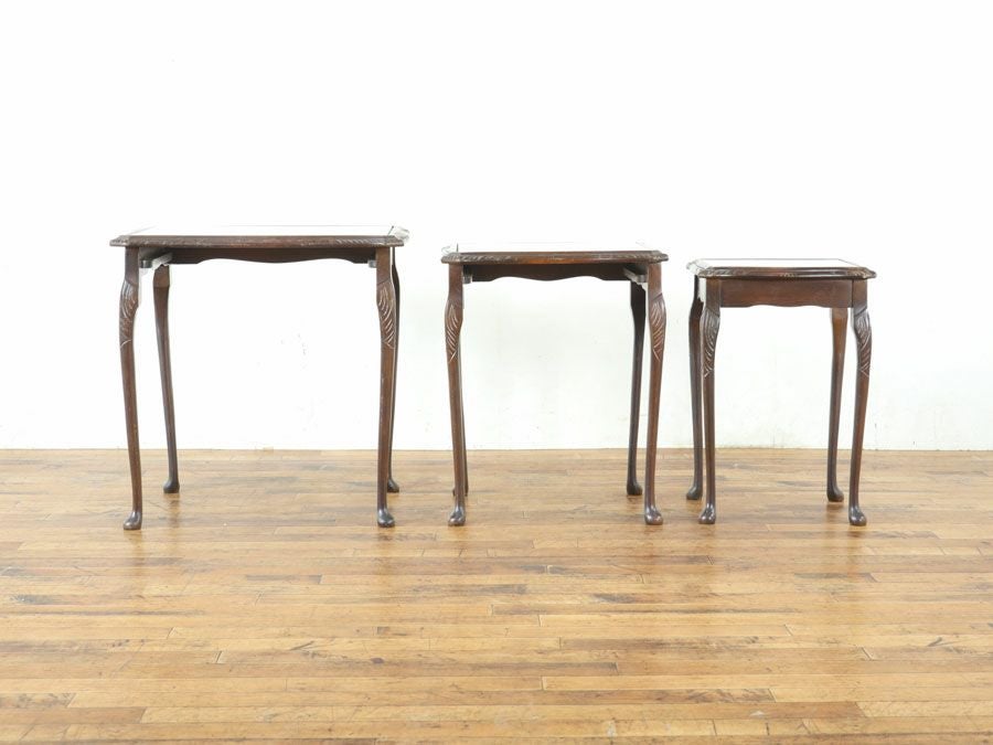 ガラストップ ネストテーブル 80692