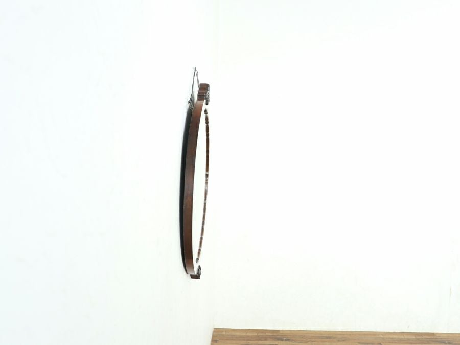 マホガニー材のオーバル型ウォールミラー 80735