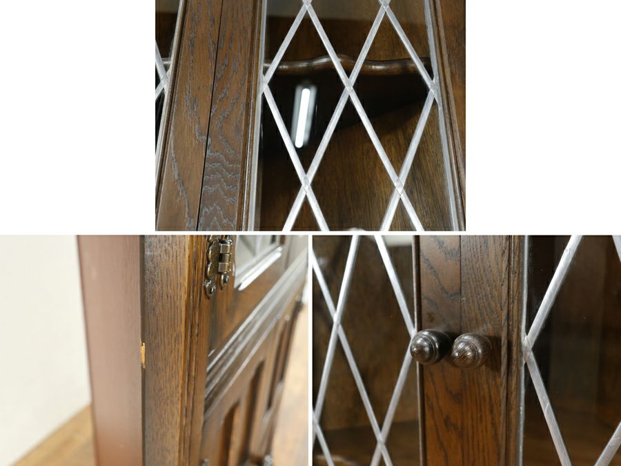 二枚扉タイプのコーナーキャビネット 80653