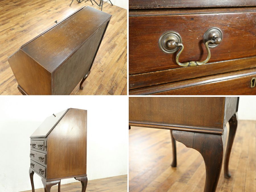 横幅57cmのコンパクトサイズ！マホガニー ライティングビューロー 80893