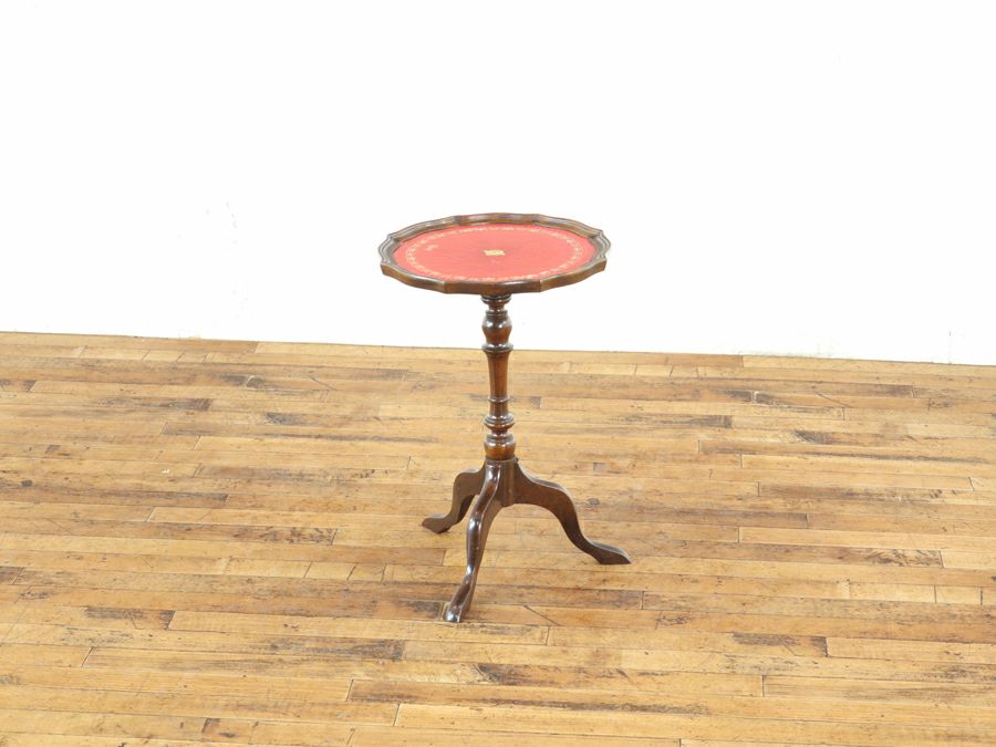 赤系のレザーがポイント 英国ワインテーブル 80665a