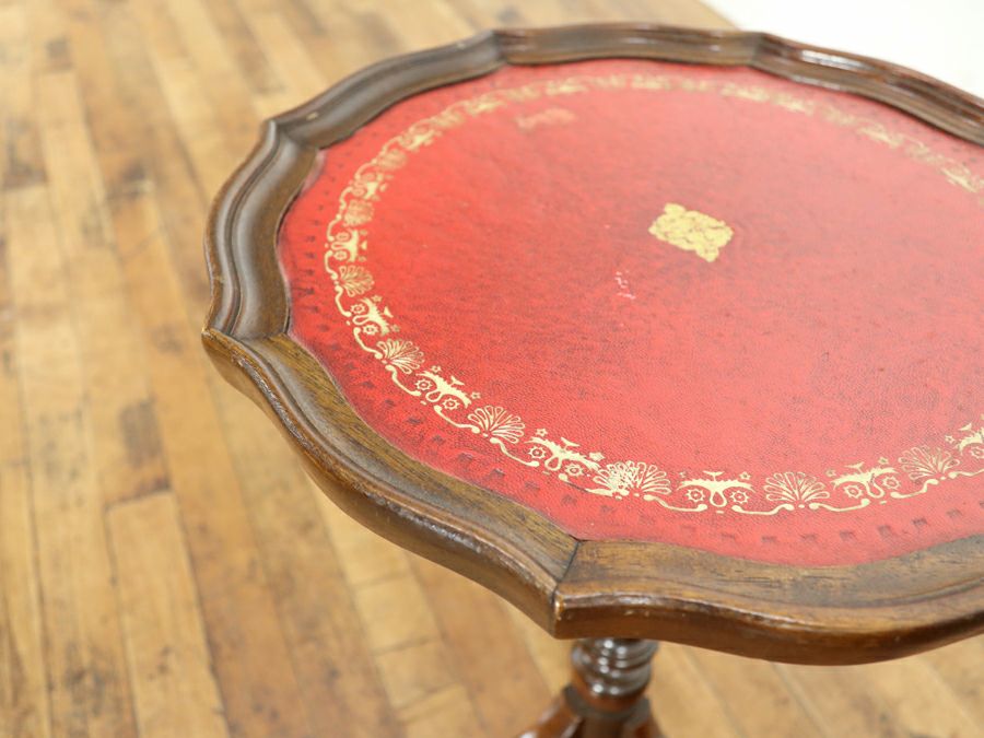 赤系のレザーがポイント 英国ワインテーブル 80665a