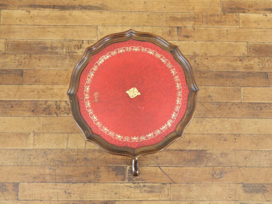 赤系のレザーがポイント 英国ワインテーブル 80665a