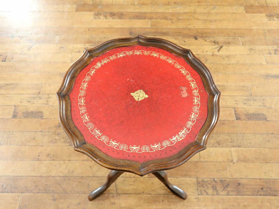 赤系のレザーがポイント 英国ワインテーブル 80665a