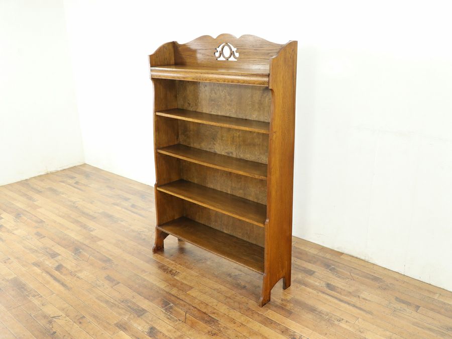 透かし彫りが美しい イギリスアンティーク ブックシェルフ 80662