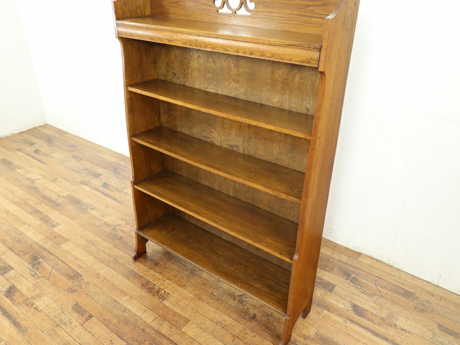 透かし彫りが美しい イギリスアンティーク ブックシェルフ 80662