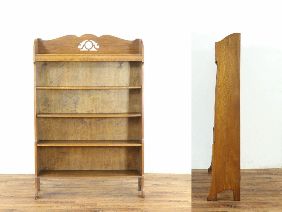 透かし彫りが美しい イギリスアンティーク ブックシェルフ 80662