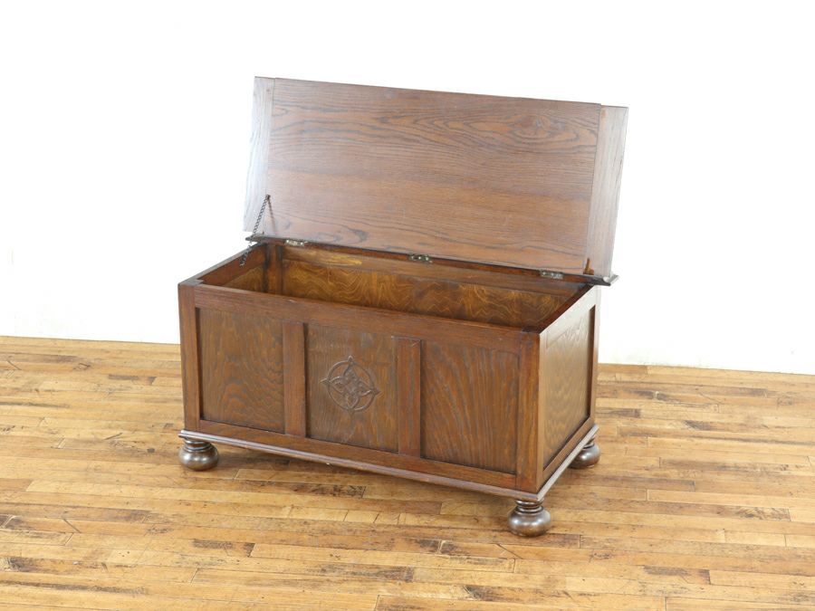 シンプルな箱型収納、イギリス コファー 80860