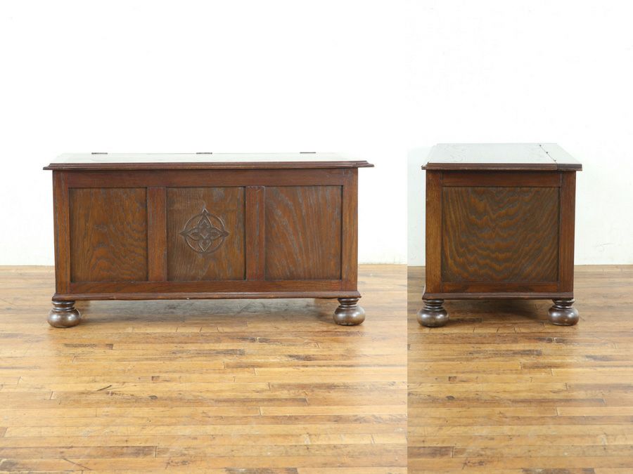 シンプルな箱型収納、イギリス コファー 80860