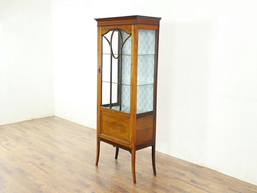 1910年頃 イギリスアンティーク エドワーディアン ショーケース 80615