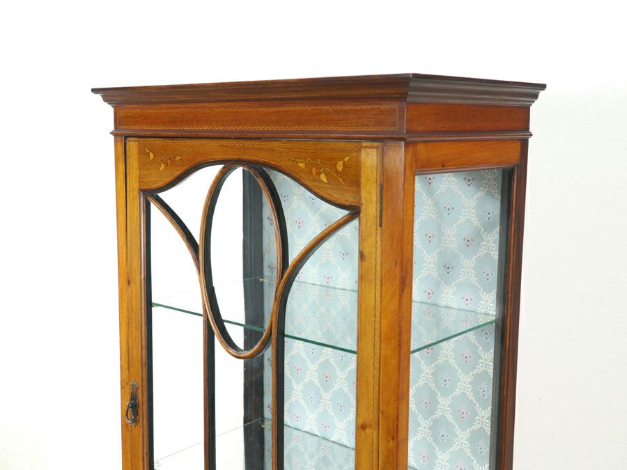 1910年頃 イギリスアンティーク エドワーディアン ショーケース 80615