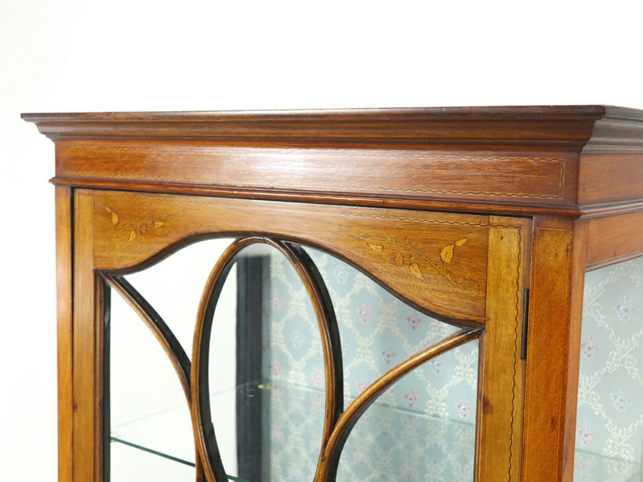 1910年頃 イギリスアンティーク エドワーディアン ショーケース 80615