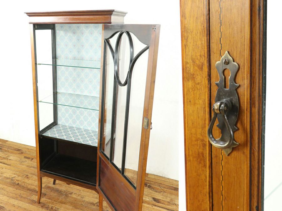 1910年頃 イギリスアンティーク エドワーディアン ショーケース 80615